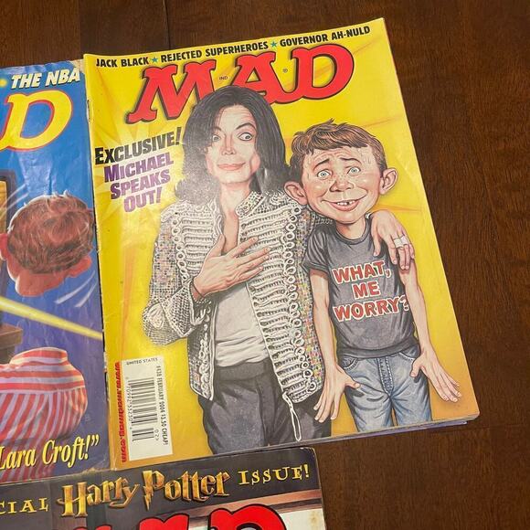 Mad Magazine Michael Jackson , Harry Potter & Tomb Raider Lot of 03 - Picture 3 of 9